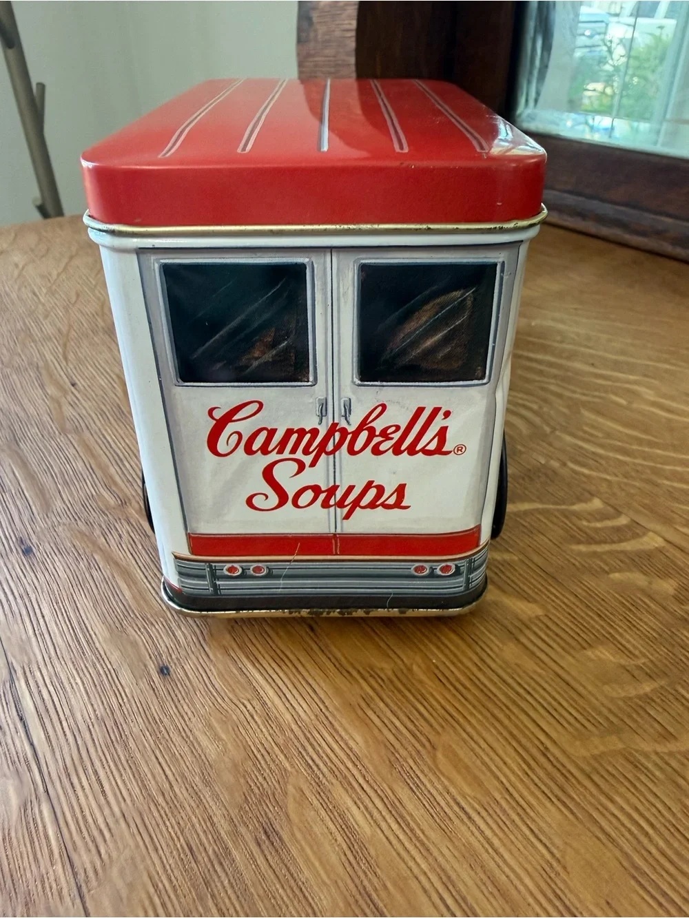 VTG Campbell’s Soup Company Delivery Truck Storage Tin w/ Two Compartments